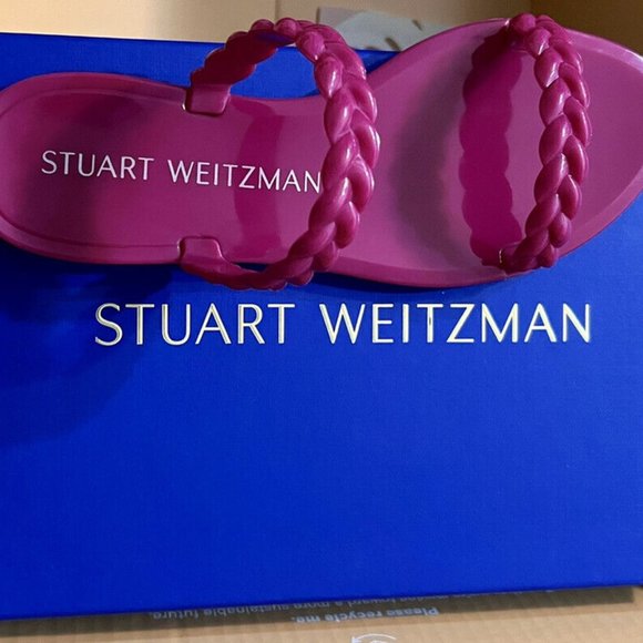 Stuart Weitzman $125 Braida Sawyer Jelly Orchid Pink Flat Sandals 6 36.5 BNIB! - Picture 14 of 14
